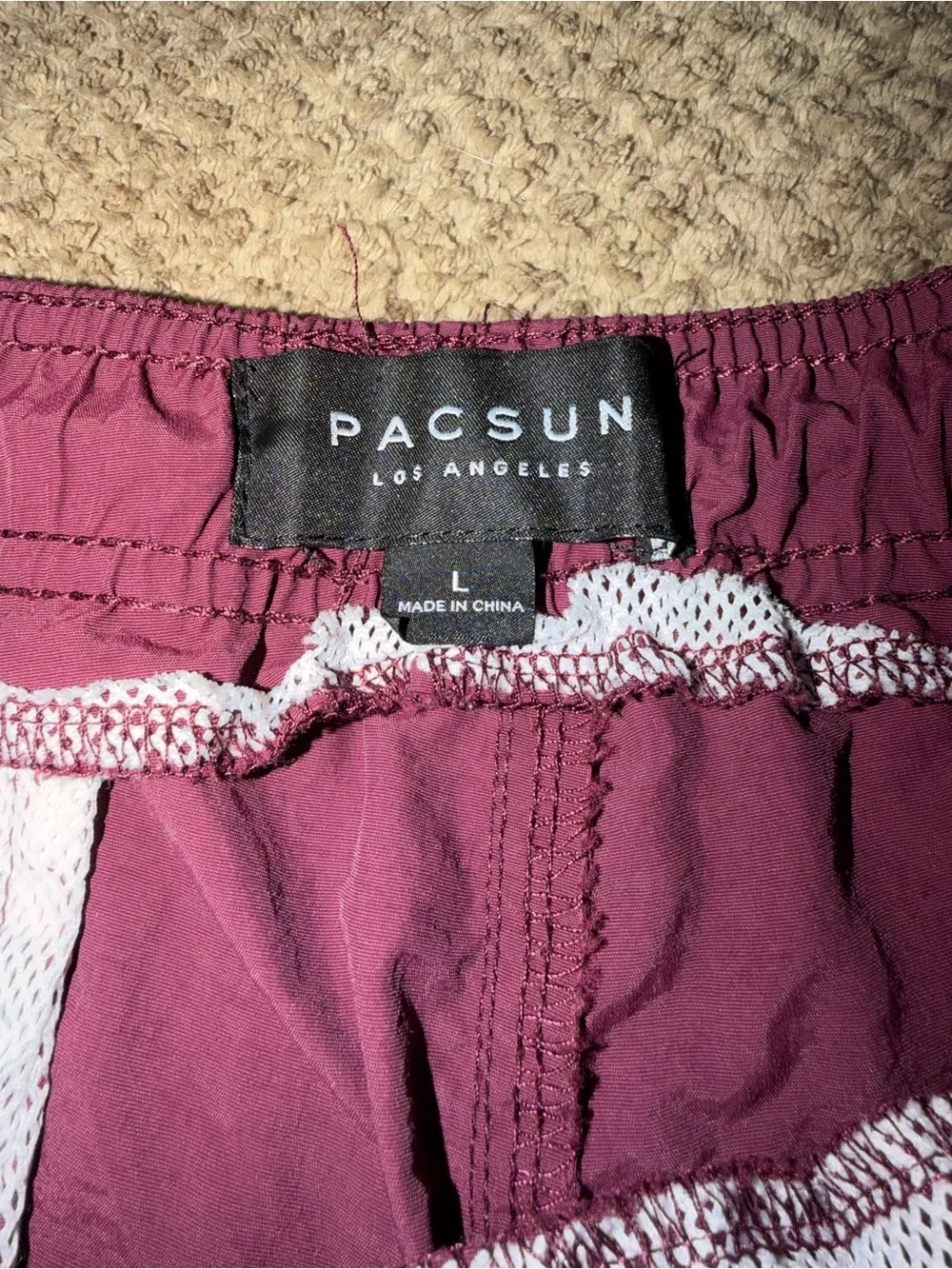 PacSun Burgundy Swim Trunks